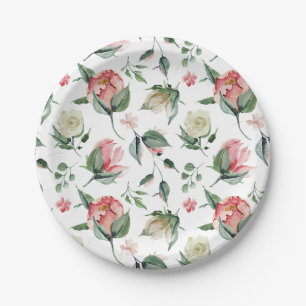 Rustic Elegance Blush Pink Bridal Shower Paper Plates