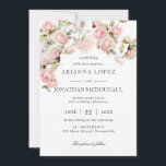 Rustic Elegance Blush Pink Roses Floral Wedding Invitation<br><div class="desc">Personalize this elegant wedding invitation easily and quickly. Simply click the customize it further button to edit the texts,  change fonts and fonts colors. Featuring a simple elegant soft pale pink roses arrangement . Matching items available in store. (c) Somerset Fine Paperie</div>