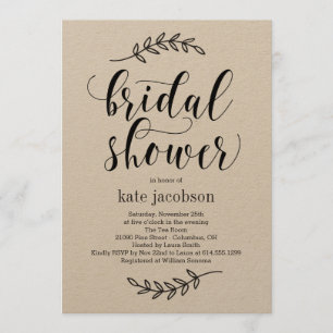 Rustic Elegance Bridal Shower Invitation