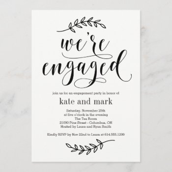 Rustic Elegance Editable Color Engagement Party Invitation by berryberrysweet at Zazzle