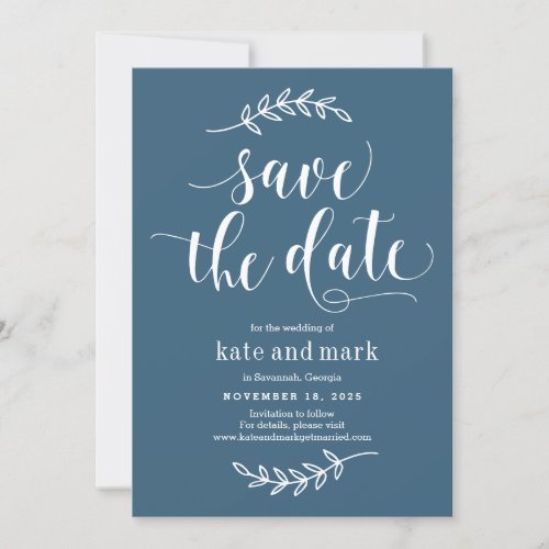 Rustic Elegance EDITABLE COLOR Save The Date Card