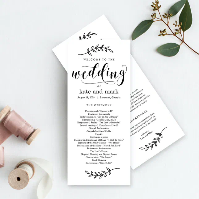 Rustic Elegance EDITABLE COLOR Wedding Program | Zazzle