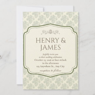 Rustic Elegance Fall Pinecone Invitation