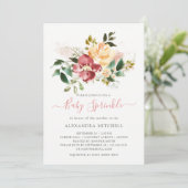 Rustic Elegance | Floral Baby Sprinkle Invitation (Standing Front)