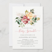 Rustic Elegance | Floral Baby Sprinkle Invitation (Front)