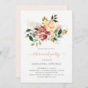 Rustic Elegance Floral Retirement Party Invitation