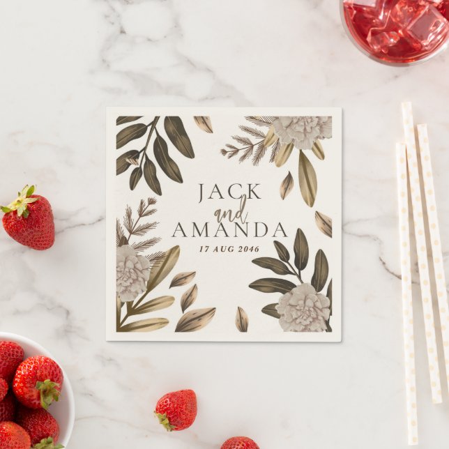 Rustic Elegance Floral Wedding decor napkins (Insitu)