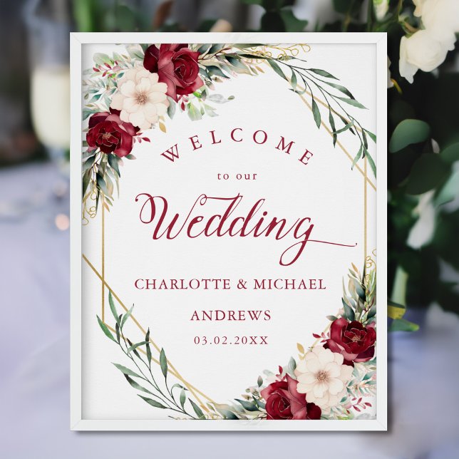 Rustic Elegance  Flowers, Gold-Geometric, Wedding  Poster (Creator Uploaded)