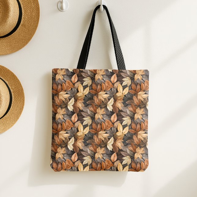 Rustic Elegance Golden Brown Autumn Leaves Fall  Tote Bag (Creator Uploaded)