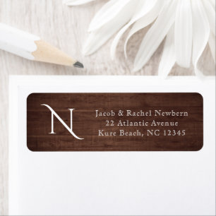 Rustic Elegance Monogram Initial Return Address Label