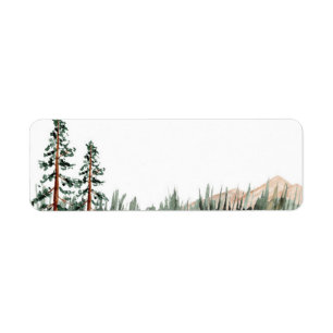Rustic Elegance Mountains Forest Pine Blank Label
