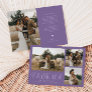 Rustic Elegance Photo Collage Wedding Purple Thank You Card