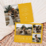 Rustic Elegance Photo Collage Wedding Yellow Thank You Card