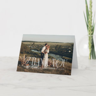 Rustic Elegance Photo Wedding Letterpress Thank You Card