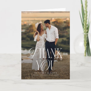 Rustic Elegance Photo Wedding Thank You Card