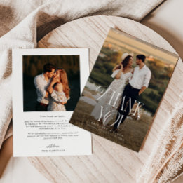 Rustic Elegance Photo Wedding  Thank You Card