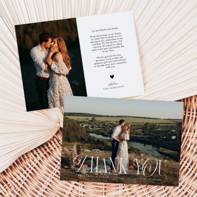 Rustic Elegance Photo Wedding Thank You Card (Creator Uploaded)