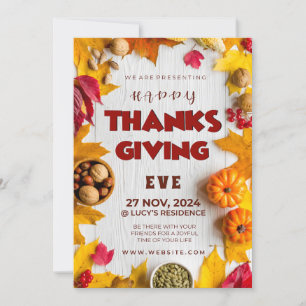 Rustic Elegance Pumpkin Leaves & Sizzling Spices Invitation
