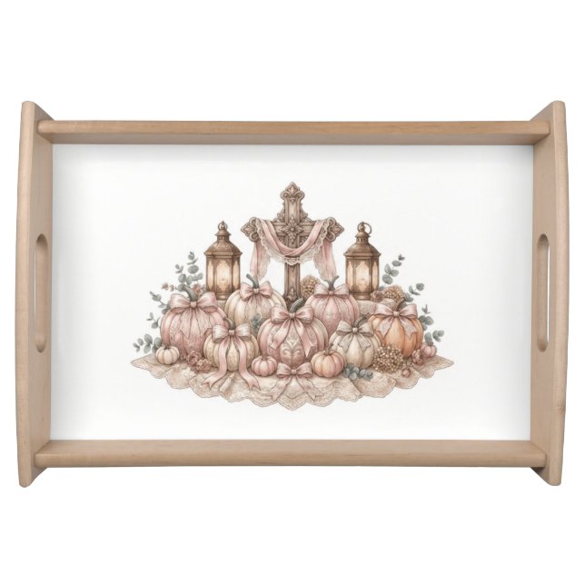 Rustic Elegance Pumpkin Patch Serving Tray (Front)