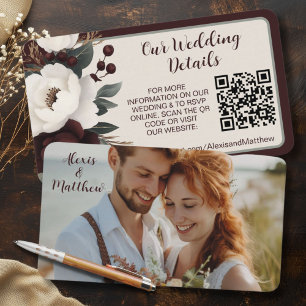Rustic Elegance QR Code RSVP Photo Enclosure Card