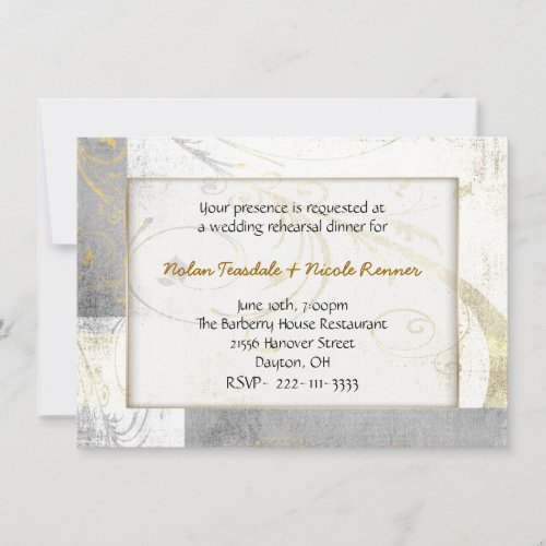 Rustic Elegance Rehearsal Dinner Invitation