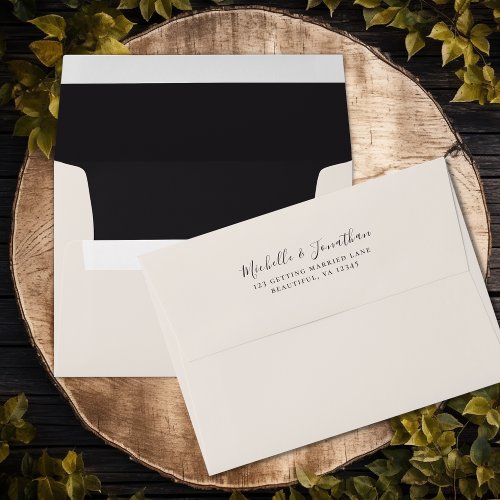 Rustic Elegance  Return Address Wedding Envelope