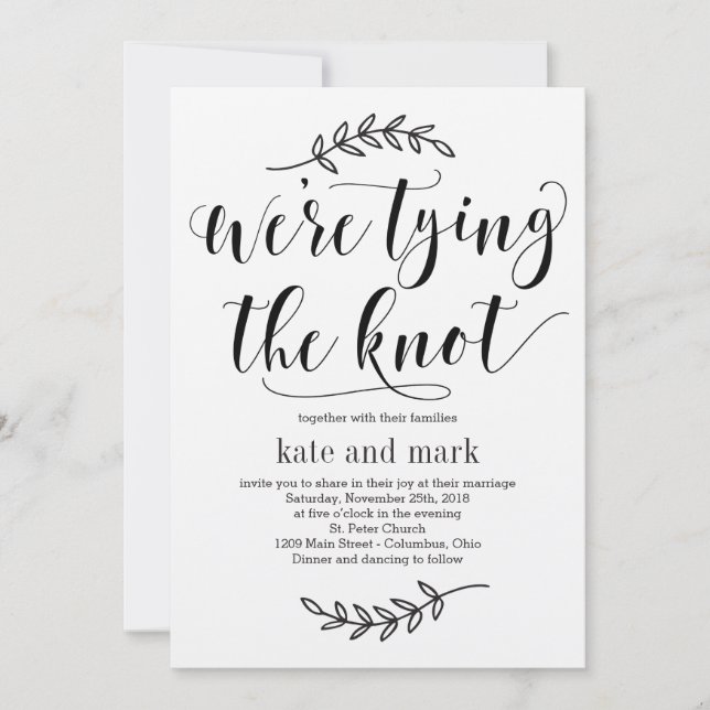 Rustic Elegance Wedding Invitation Kraft (Front)