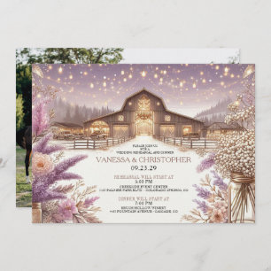Rustic Elegance Wedding Rehearsal Invitation