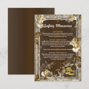 Rustic Elegance White Rose Safety Measures Enclosure Card