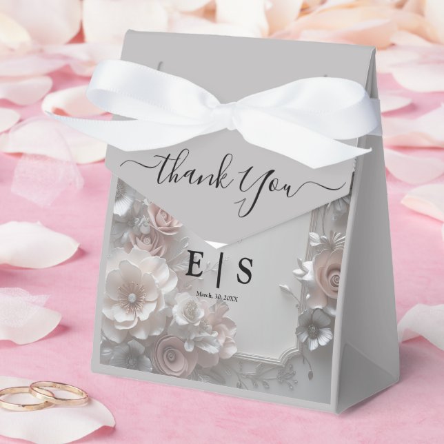 Rustic Elegant 3D Floral Wedding Favor Boxes (Wedding)