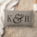 Rustic Elegant Ampersand Monogram Lumbar Pillow<br><div class="desc">Cute and simple rustic throw pillow design with a chic typography ampersand symbol and monogram initials or add your own custom text. Please note that the background is a printed faux burlap texture, the pillow cover is not made of burlap canvas material. Click the Customize It button to add your...</div>