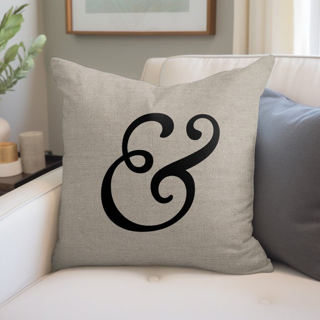 Rustic Elegant Ampersand Throw Pillow (Creator Uploaded)