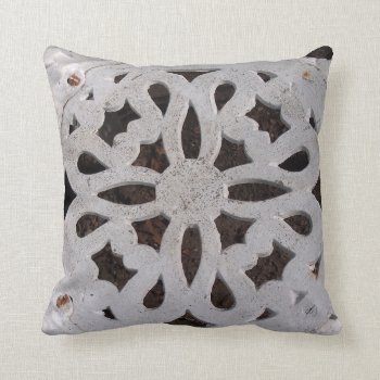 Rustic Elegant Antique Wrought Iron Pillow by MarshallArtsInk at Zazzle
