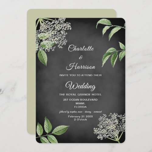 Rustic Elegant Babys Breath Flowers Wedding Invitation