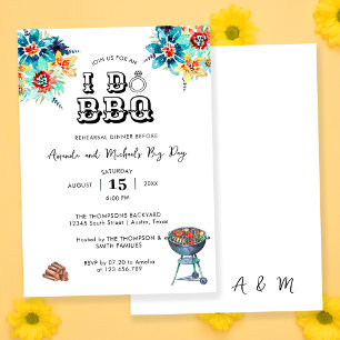 Rustic Elegant Backyard I Do BBQ Rehearsal Dinner Invitation