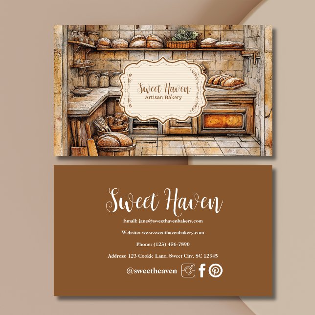 Rustic Elegant Baking  Business Card (Creator Uploaded)
