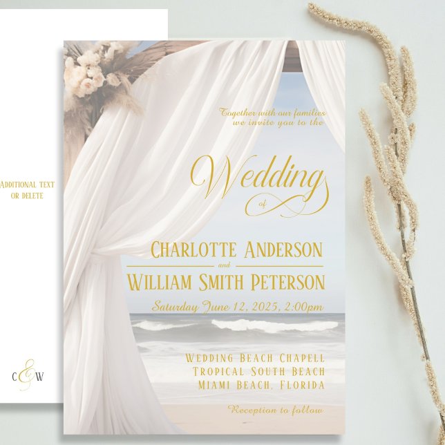 Rustic Elegant Beach Wedding Invitation (Creator Uploaded)
