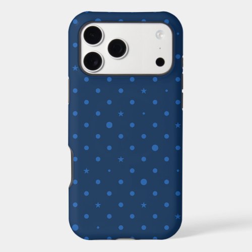 Rustic Elegant Blue & Black Stars iPhone 17 Pro Max Case