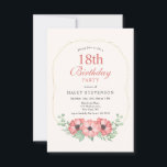 Rustic Elegant Blush Pink Floral 18th Birthday Invitation<br><div class="desc">This invitation features a beautiful and sophisticated design perfect for celebrating your birthday in style. The invitation showcases a geometric frame with delicate blush pink floral accents. The elegant typography adds a touch of refinement to the overall look Personalize the invite with your details and if you want to further...</div>