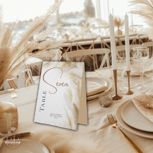 Rustic Elegant Bohemian Floral Gold Pampas Table Tent