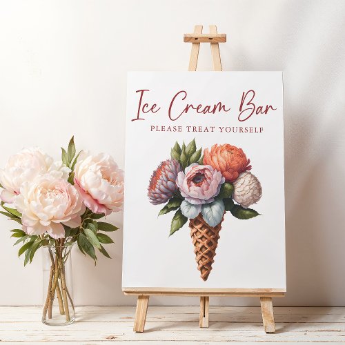 Rustic Elegant Boho Ice Cream Bar Bridal Shower Flyer
