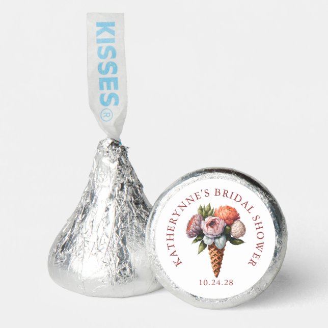 Rustic Elegant Boho Ice Cream Bridal Shower Hershey®'s Kisses® (Front)
