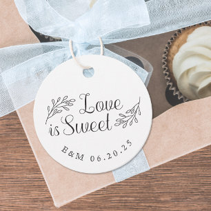 Rustic Elegant Botanical Love is Sweet Wedding Favor Tags