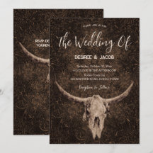 Rustic Elegant Brown Western Bull Skull