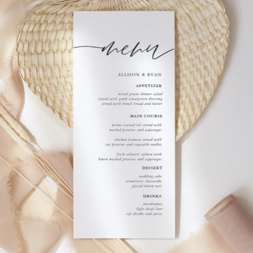 Rustic Elegant Calligraphy Wedding Menus