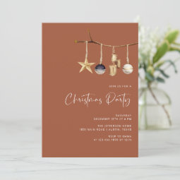 Rustic Elegant Christmas Party Invitation Template | Zazzle