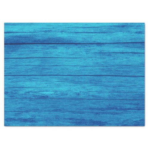 Rustic Elegant Cottage Texture Blue Wood Grain Tissue Paper