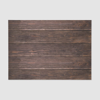 Rustic Elegant Cottage Texture Dark Wood Grain Tissue Paper