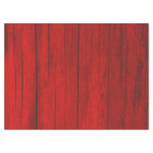 Rustic Elegant Cottage Texture Red Wood Grain Tissue Paper