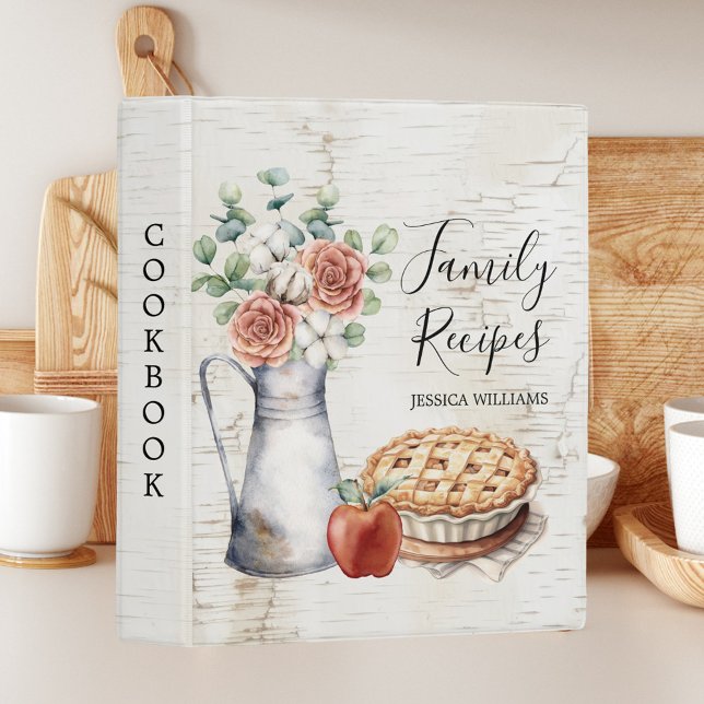Rustic Elegant Country Farmhouse Family Recipe Mini Binder (In situ)